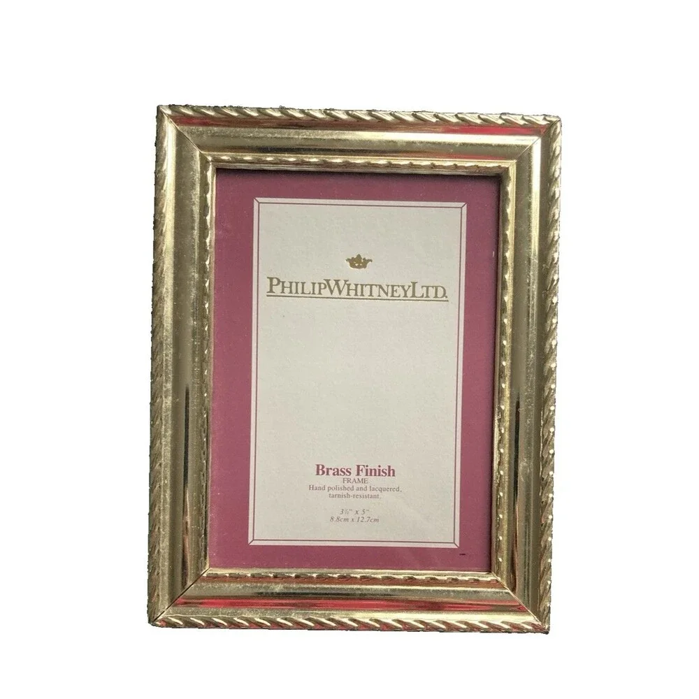 Philip Whitney LTD RIBBON BRASS Picture FRAME 3.5